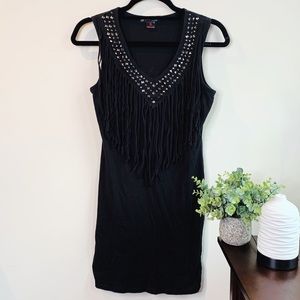 [Rock&Roll Cowgirl] fringe black dress